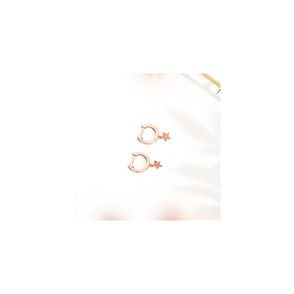 Aretes chapados en oro con bisagras para mujer