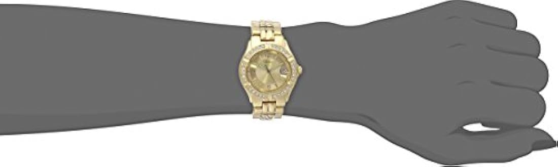 Reloj de acero inoxidable para mujer con cristal acentuado