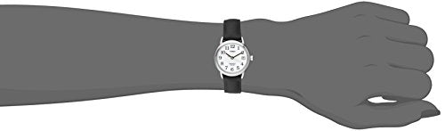 Reloj para mujer con correa de cuero, negro, plateado,blanco