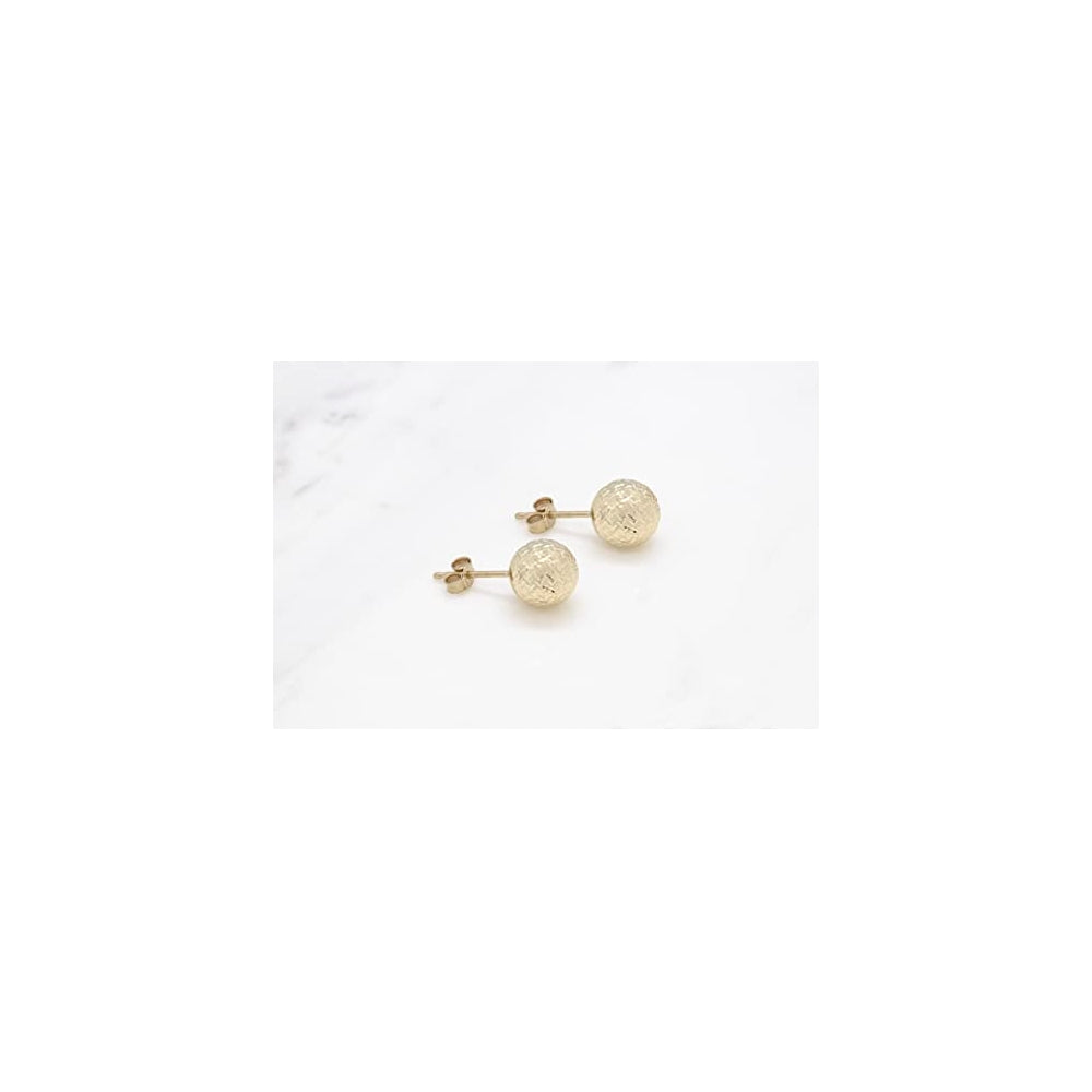 Aretes de tuerca de oro amarillo de 14 quilates c