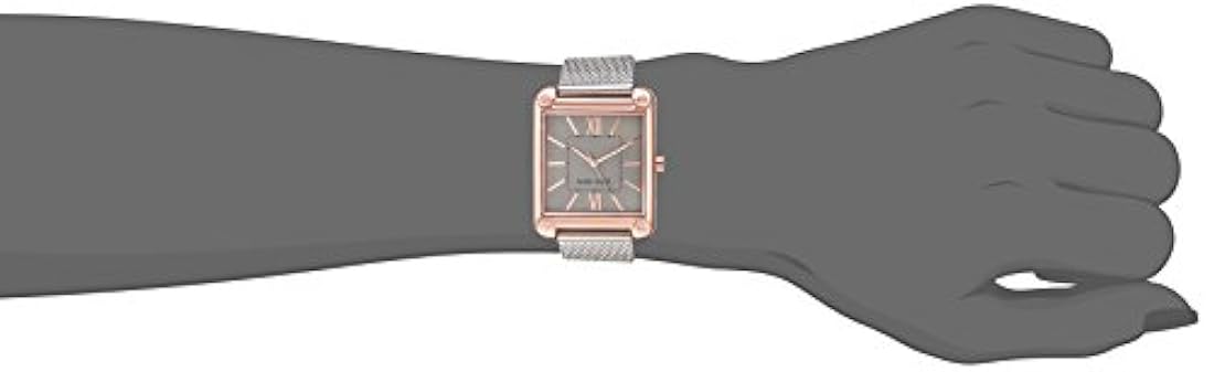 Nine West - Reloj de pulsera de malla de color oro rosa