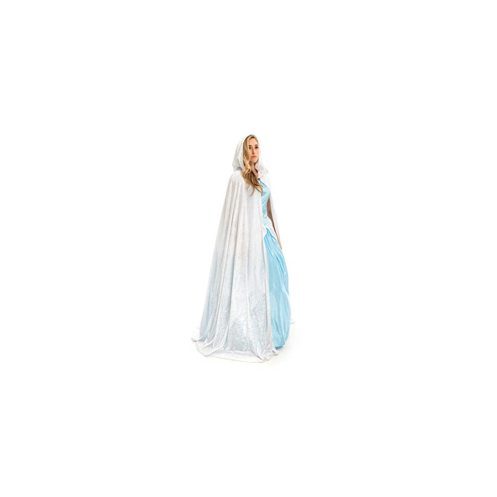 Disfraces de Capa de terciopelo capucha blanca talla única