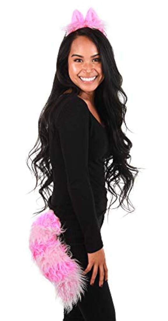 Orejas de gato y cola, talla única, Rosado