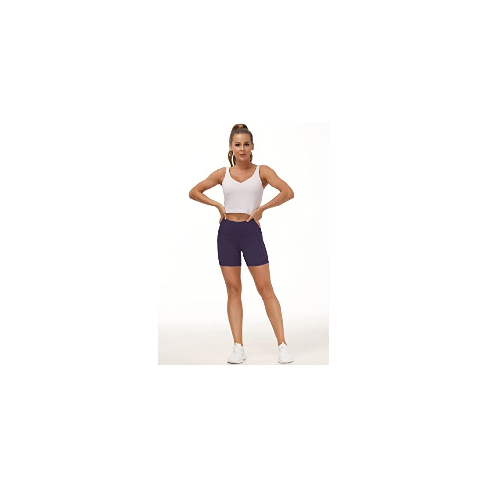 Shorts cortos de yoga para mujer con cintura alta talla XL