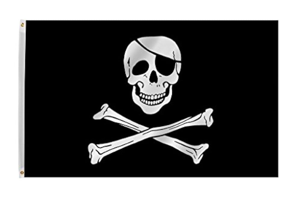 bandera de poliéster pirata Calavera y tibias cruzadas