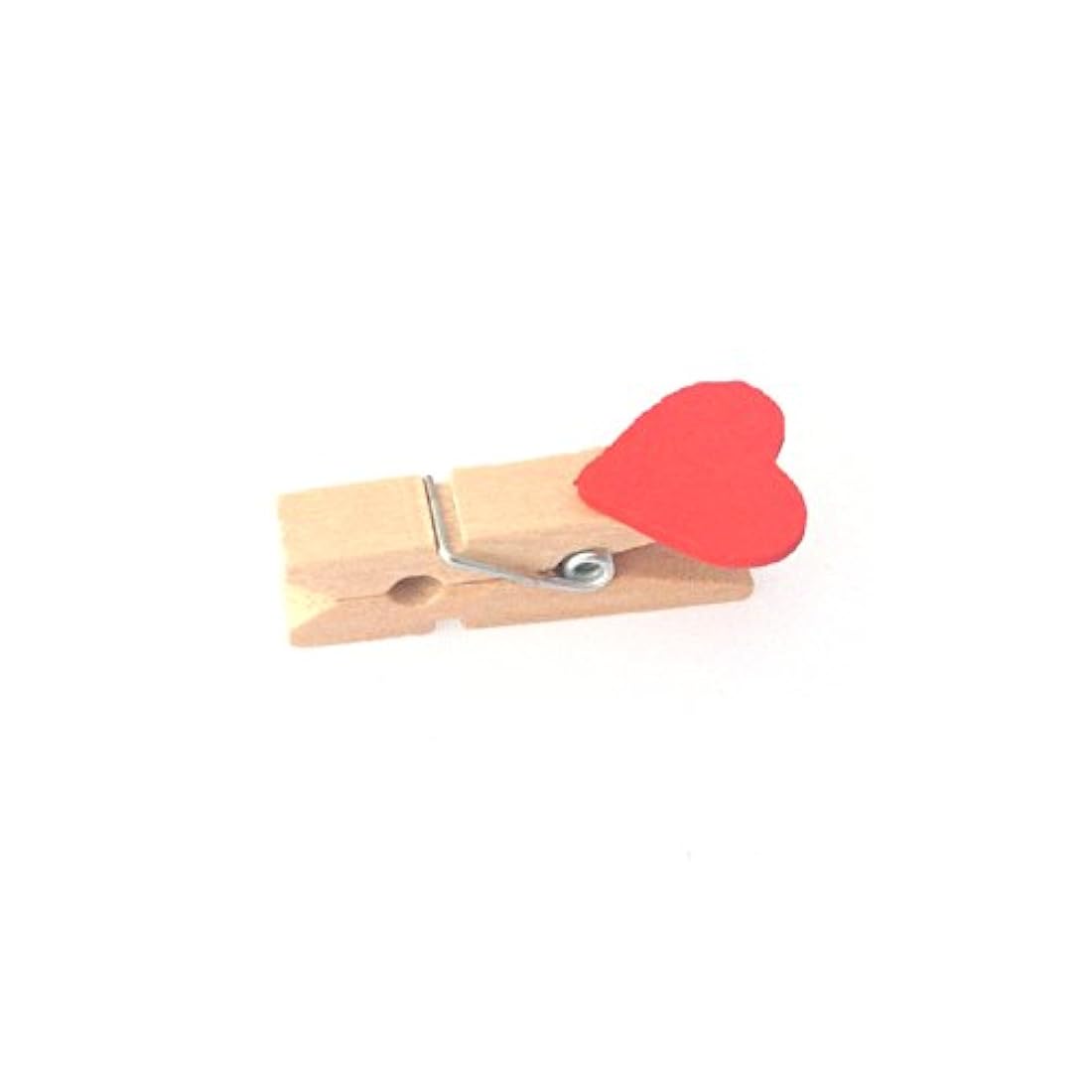 LWR CRAFTS - Pinzas de madera con forma de corazón rojo