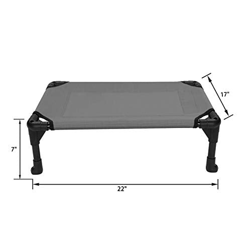 Veehoo - Cama elevada para perros, catre elevado portátil, alfombrilla impermeable y transpirable, tela de malla de textileno duradero, pies antideslizantes, uso en interiores o exteriores, S