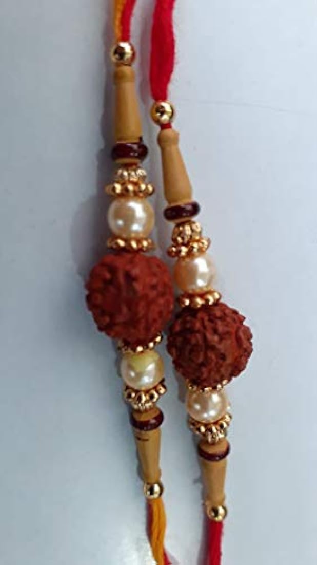 Conjunto de dos pulseras Rudraksha Rakhi.