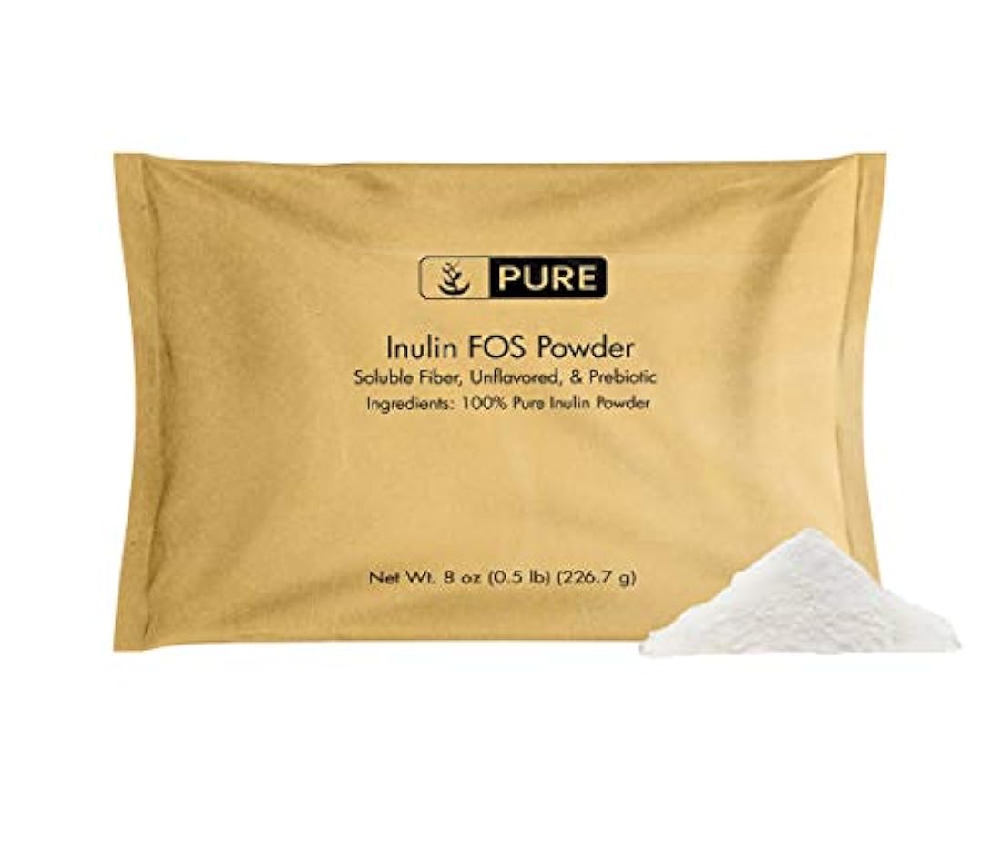 Polvo 100% puro de inulina FOS, 8 oz, 2600 mg, sin sabor