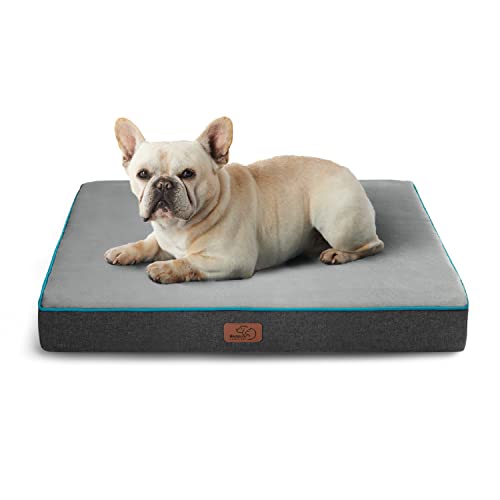 Bedsure Cama ortopédica grande de espuma viscoelástica para perro, cama lavable para cajón con forro impermeable y funda extraíble, cama de franela de felpa con parte inferior antideslizante para perros medianos, grandes y extragrandes