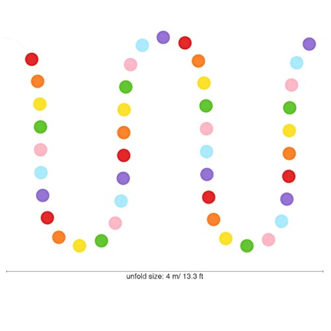 Guirnalda de papel con diseño de círculo, diseño de lunares