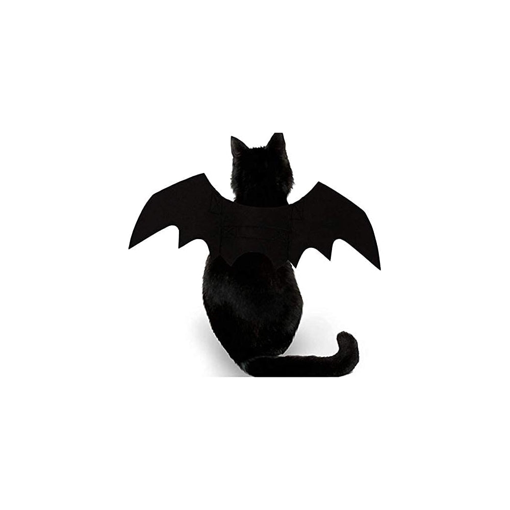 Disfraces de gato para mascotas con alas negro talla única