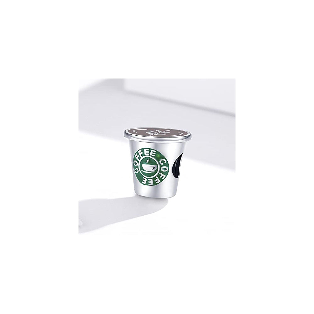 Dijes y Medallas de plata de ley con diseño de taza de café