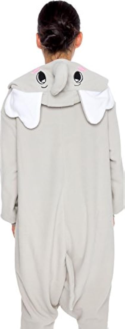 Disfraz de felpa de una pieza de elefante para adultos.