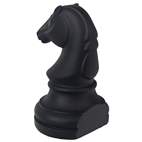 Sujetalibros decorativos de ajedrez para estantes, extremos de libro decorativos para libros pesados de oficina, 7 x 7 x 4 pulgadas, negro, 1 par/2 piezas (ajedrez)