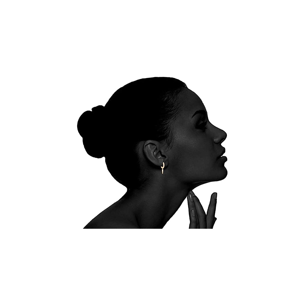 Aretes colgantes de plata para mujer chapados en oro