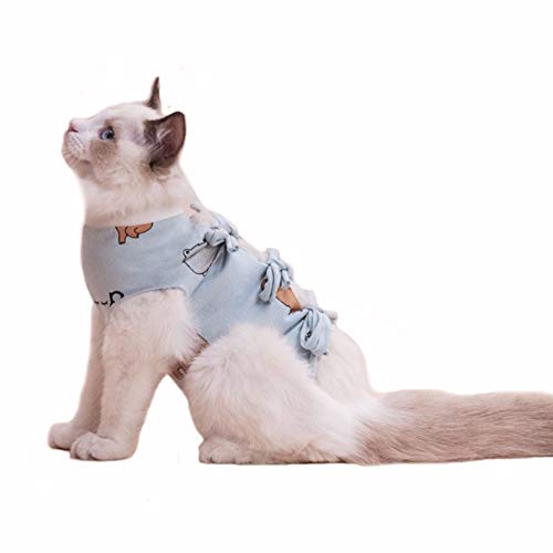 TRAJE de recuperación de gatos después de la cirugía, alternativa de cuello E para cono de mascota, banda quirúrgica profesional elástica para cachorros, gatitos, heridas abdominales, daños en la piel/destete