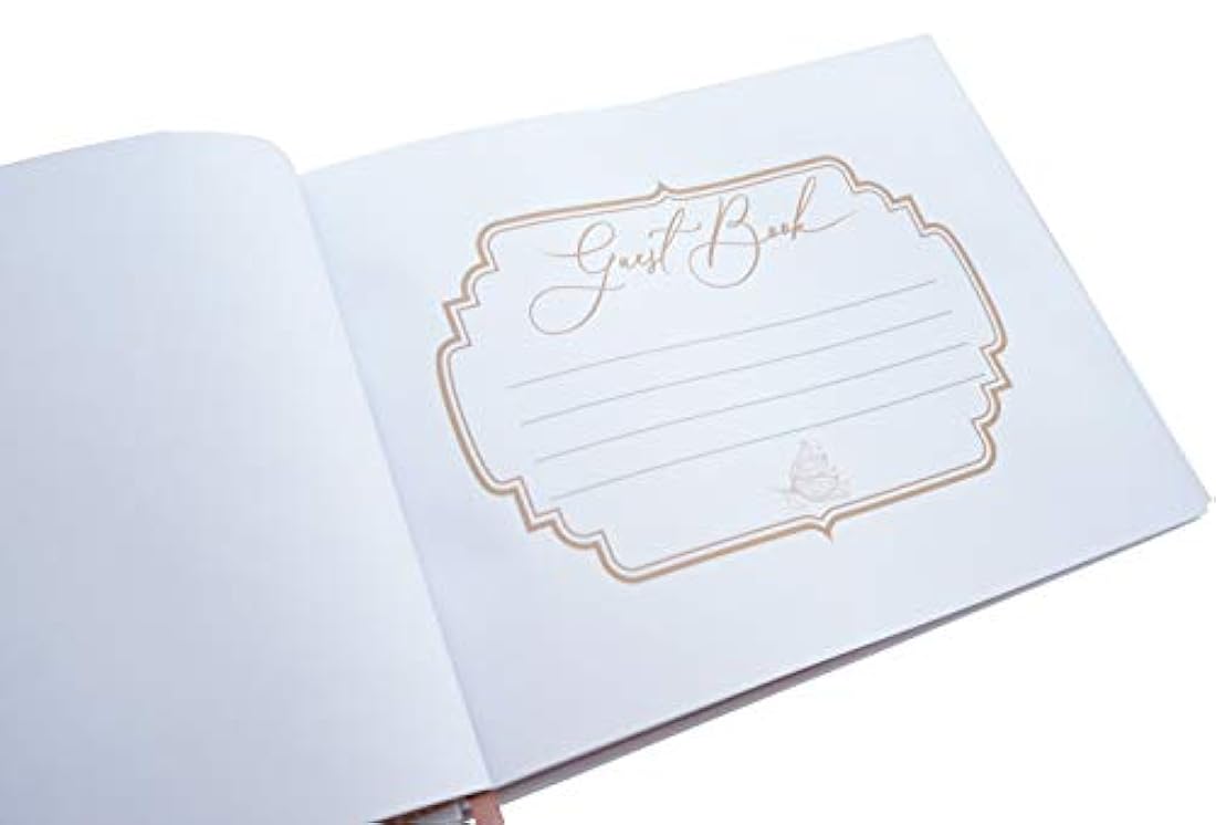 Libro de visitas para boda, color blanco con textura dura