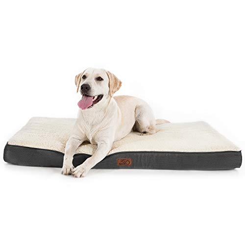 Bedsure - Cama ortopédica grande de espuma para perros/gatos pequeños, medianos, grandes y extragrandes de hasta 50 / 75 / 100 libras; espuma ortopédica con burbujas y funda extraíble lavable; alfombrilla resistente al agua para mascotas