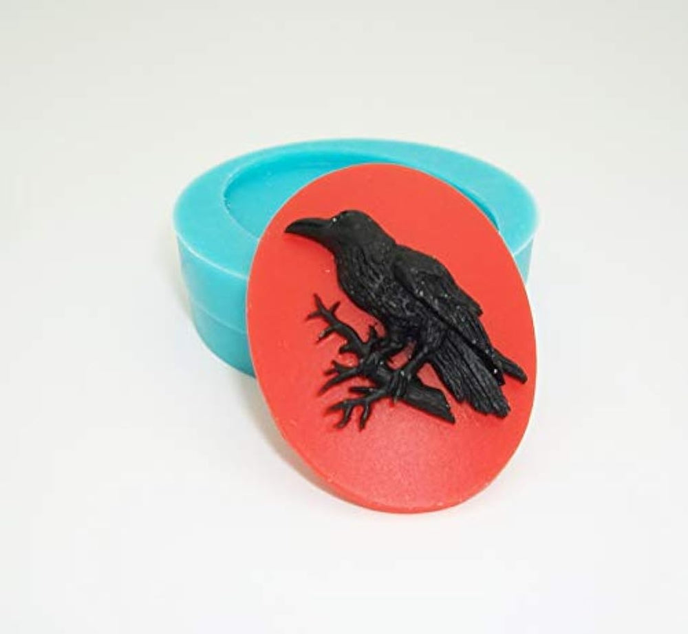 Findings Stop Brand Molde de silicona Raven Cameo flexible para manualidades, joyas, resina, álbumes de recortes, arcilla polimérica