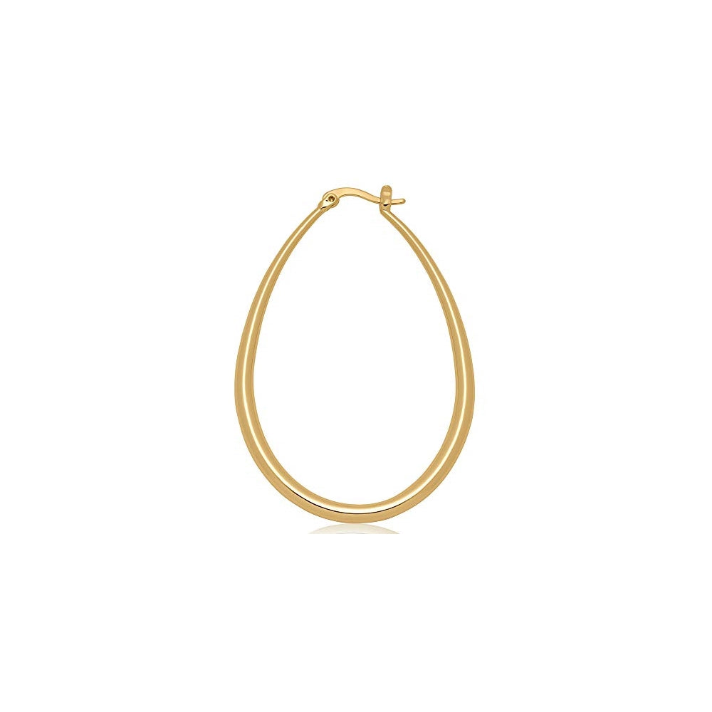 Aretes de aro ovalados hipoalergénicos para mujer
