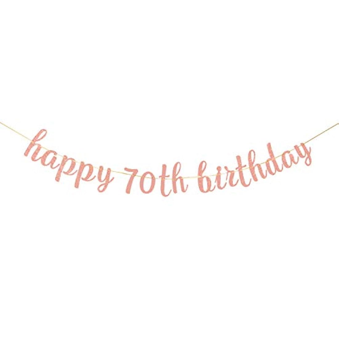 pancarta de 70 cumpleaños con purpurina, diseño con texto