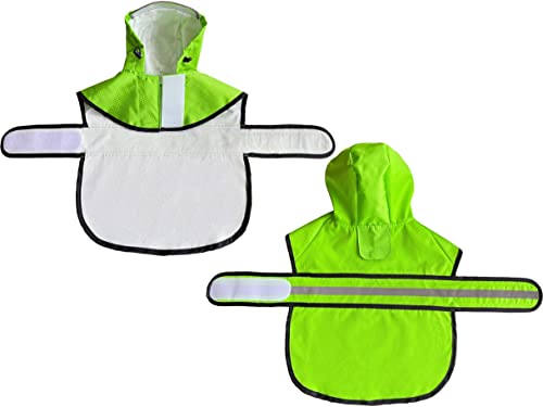 Chubasquero impermeable reflectante para perros, ligero, transpirable, con capucha, poncho con correa ajustable para el vientre y agujero para correa para perros pequeños, medianos y grandes