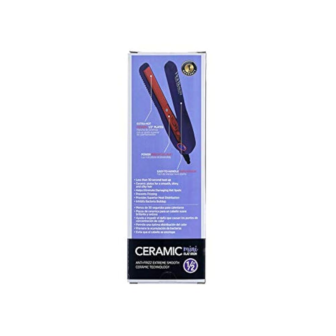 Mini plancha de cerámica para el pelo de 1/2- Hot Beauty