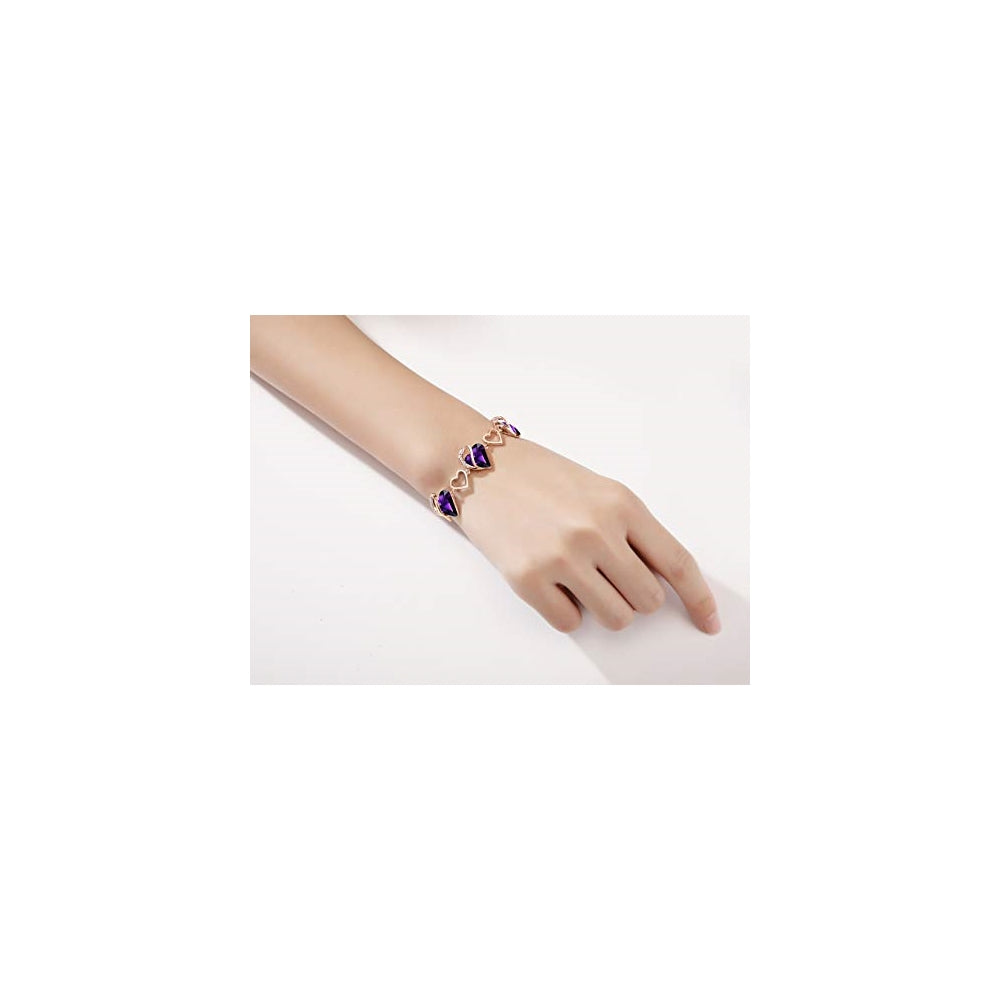 Pulseras chapada en oro rosa de 18 quilates con corazón