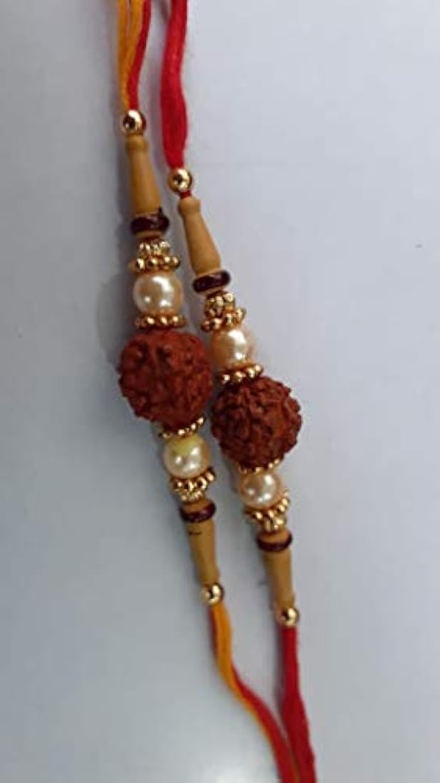 Conjunto de dos pulseras Rudraksha Rakhi.