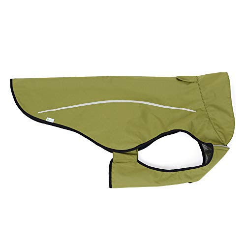 Mile High Life Chubasquero para perro, ropa ajustable a prueba de agua, chaqueta ligera con tira reflectante, cierre fácil de poner, amarillo lima, XXS