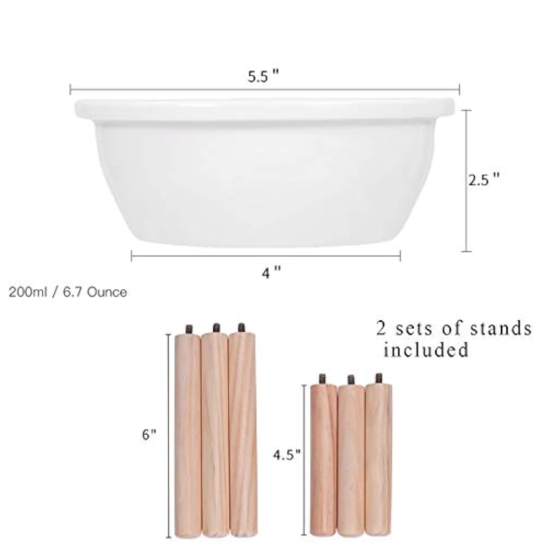 Miss Meow – Cuencos elevados para perros con soporte alimentador, soporte elevado de bambú con 3 cuencos de cerámica y acero inoxidable, antideslizante y pies extraíbles.