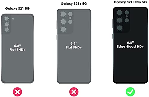 OtterBox Defender Series - Funda y funda resistente para Galaxy S21 Ultra 5G (solo en inglés), embalaje no comercial, color negro, con defensa microbiana