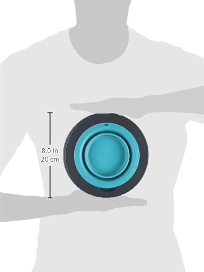 Alimentador sencillo para mascotas pequeño gris / azul