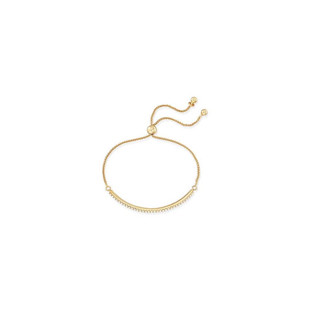 Pulseras Bolo de barra curvada de diamante en oro de 18