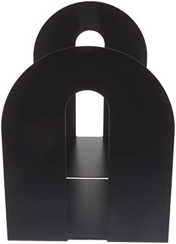 Officemate Sujetalibros resistentes de 10 pulgadas, base antideslizante, negro, par (93142)