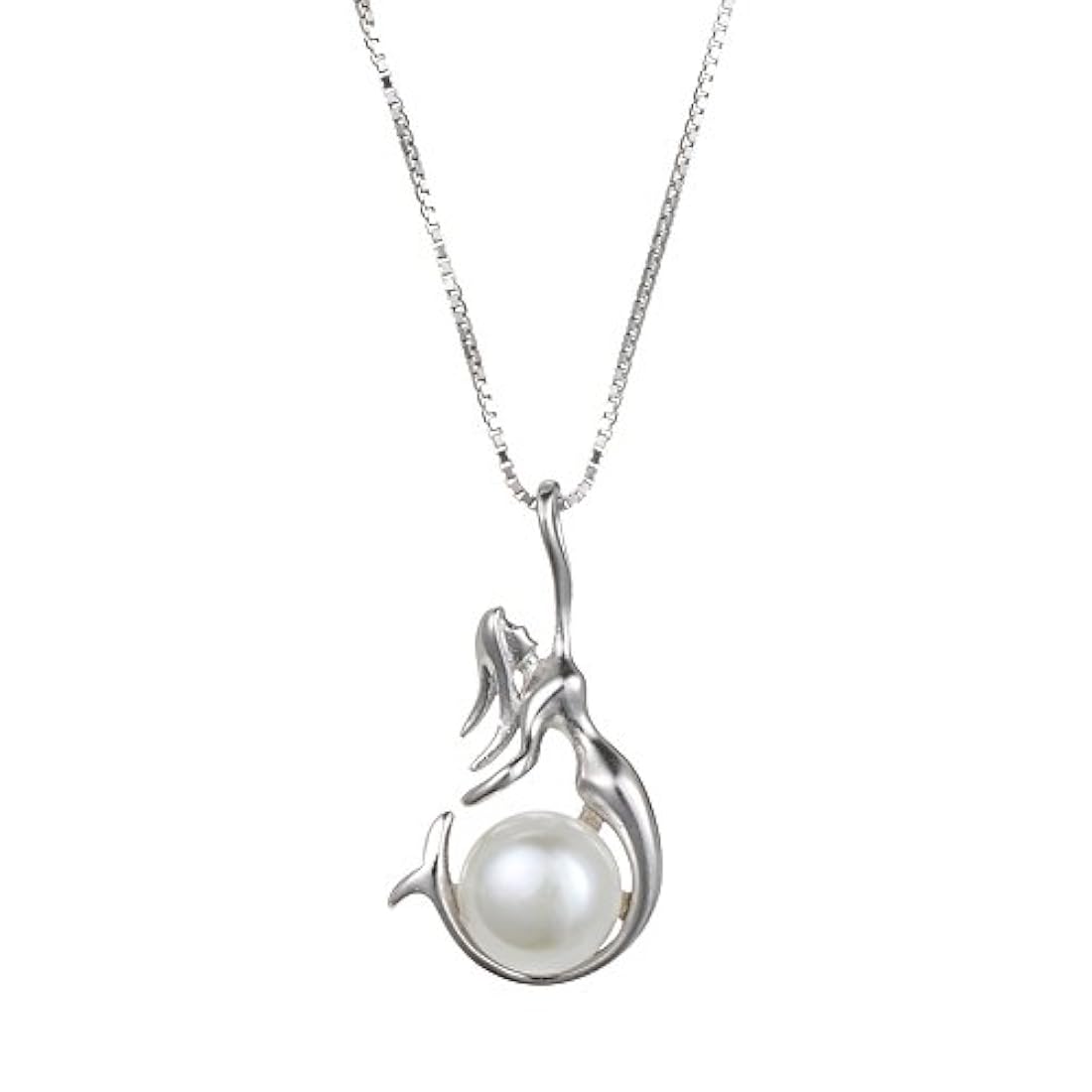 Collar con colgante de sirena de plata de ley 925