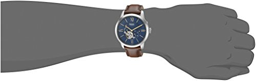 Reloj de cuero marrón automático ME3110 Townsman para hombre de Fossil