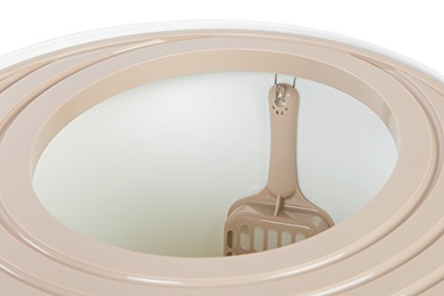 Caja de arena para gatos con entrada superior IRIS blanca