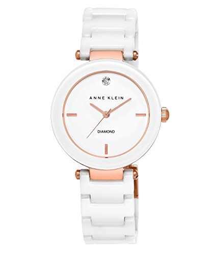 Reloj Anne Klein de cerámica blanca para mujer