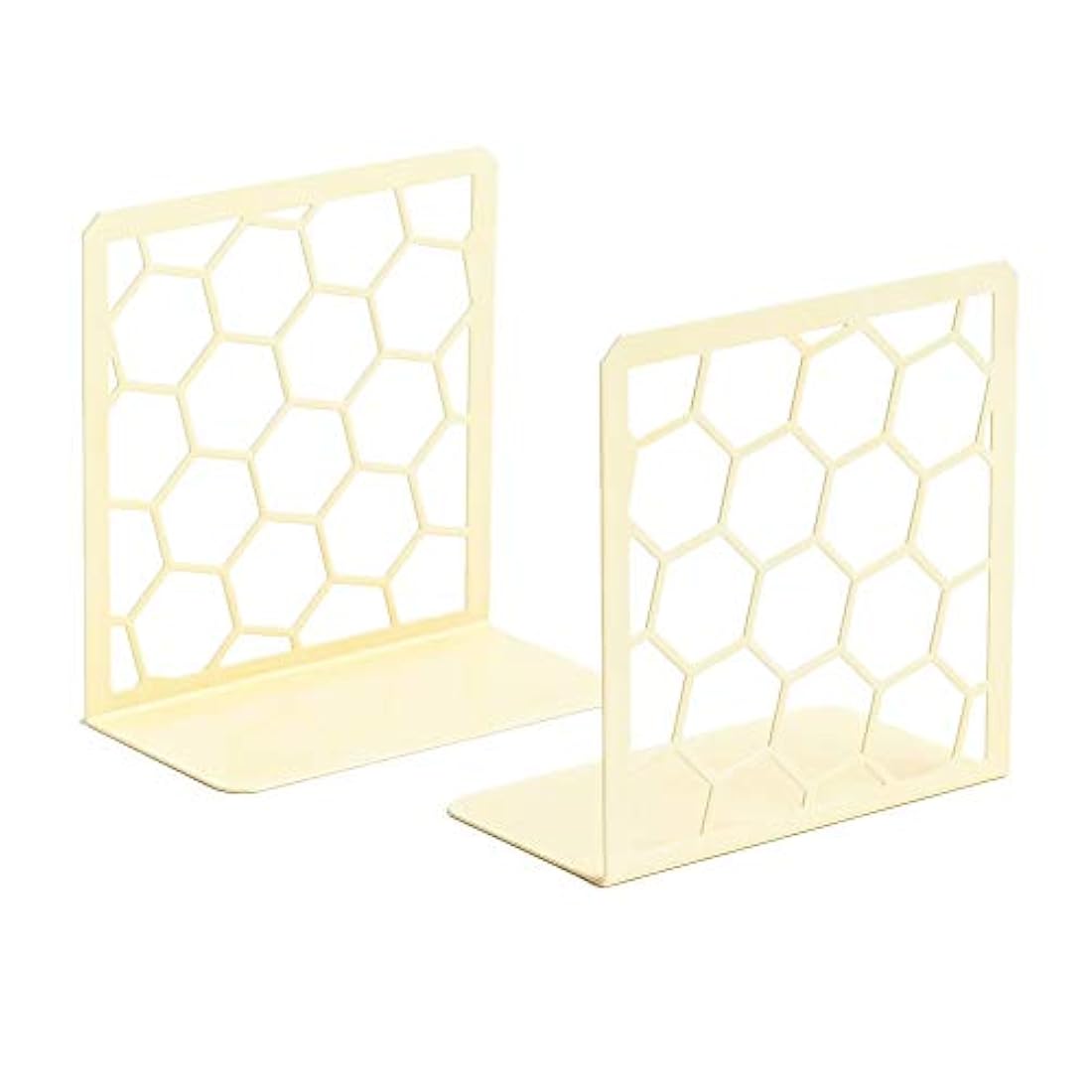 Sujetalibros de metal color amarillo claro, 1 par.