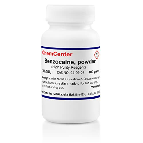 Benzocaína, polvo reactivo, 99,9%, 100 gramos