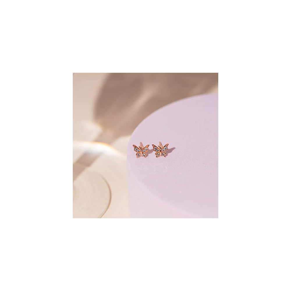 Aretes de plata de chapados en oro de 14 quilates para mujer