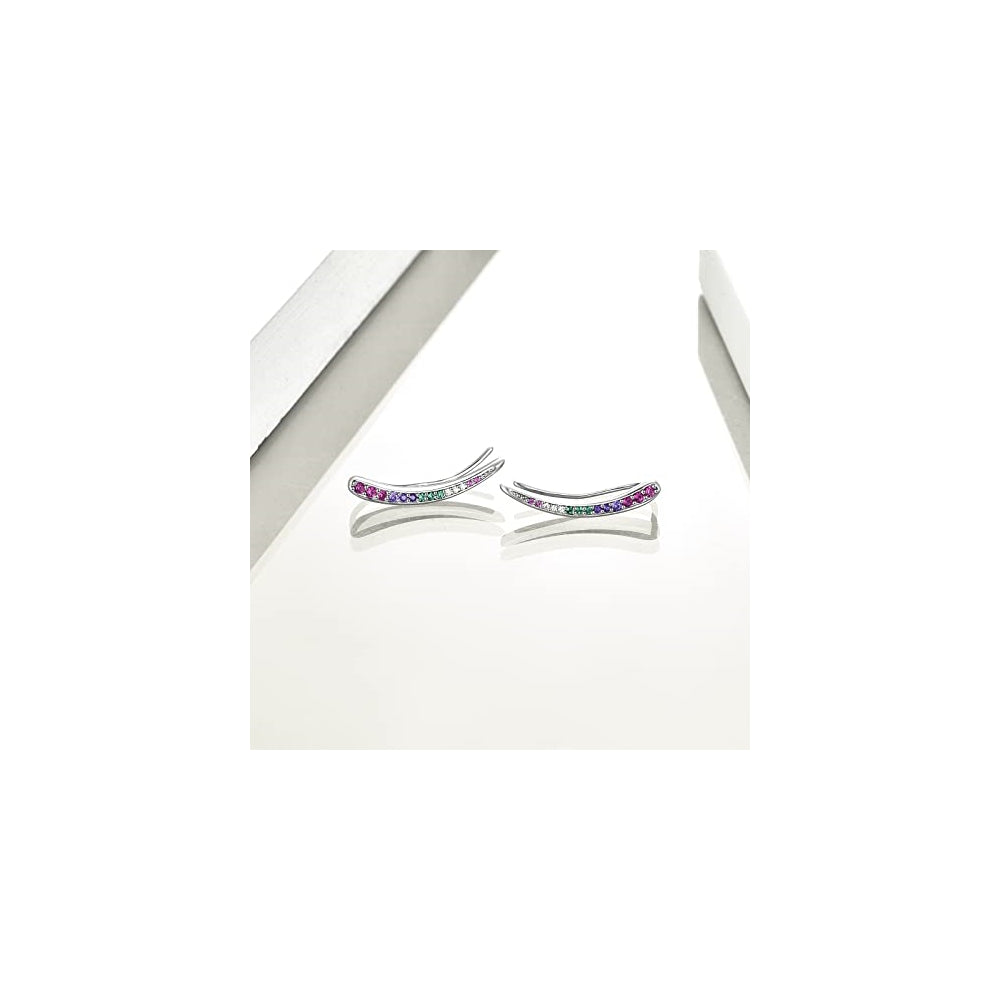 Aretes escaladores de plata esterlina para mujer