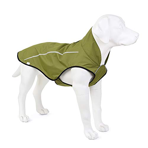 Mile High Life Chubasquero para perro, ropa ajustable a prueba de agua, chaqueta ligera con tira reflectante, cierre fácil de poner, amarillo lima, XXS