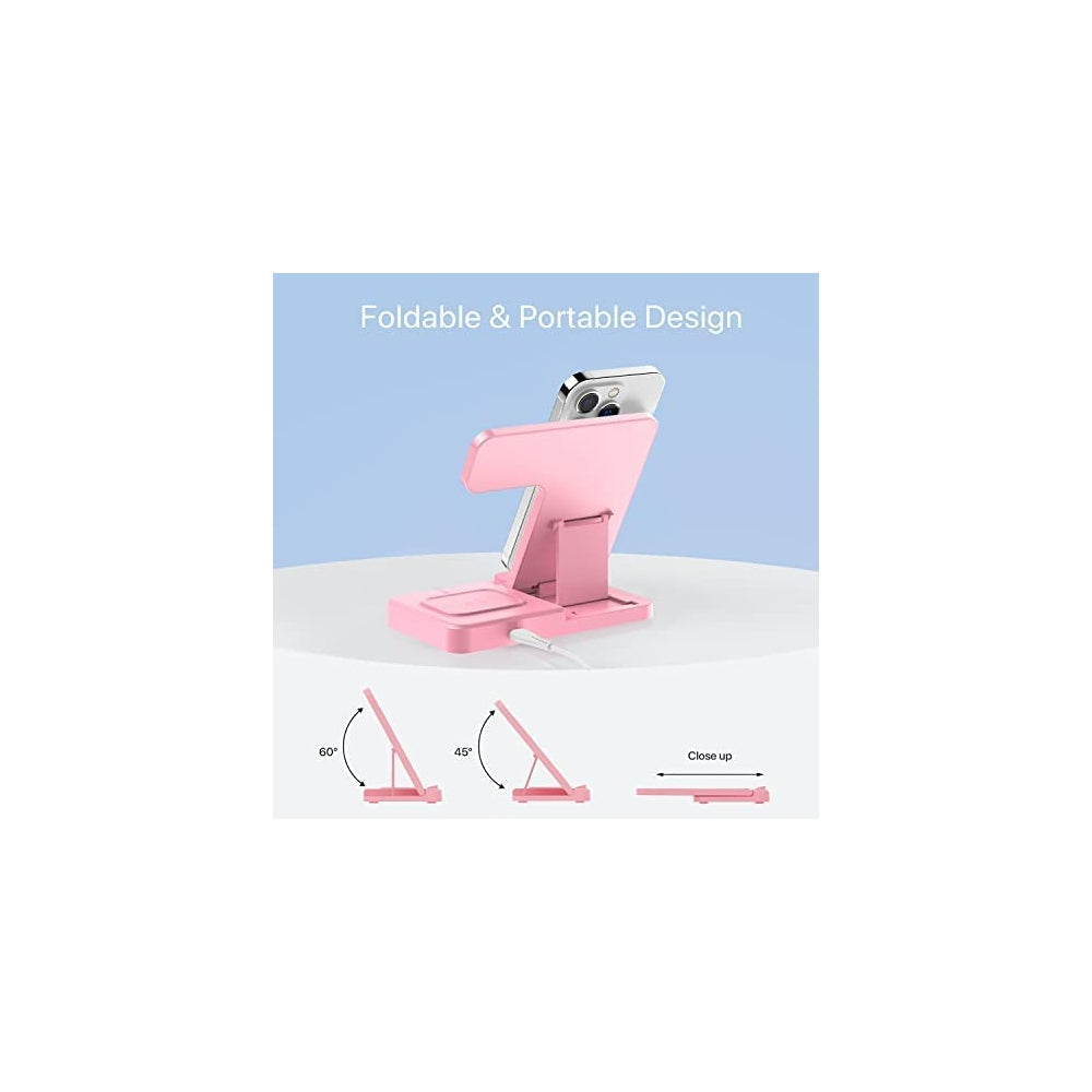 Cargador inalámbrico para celular rosado