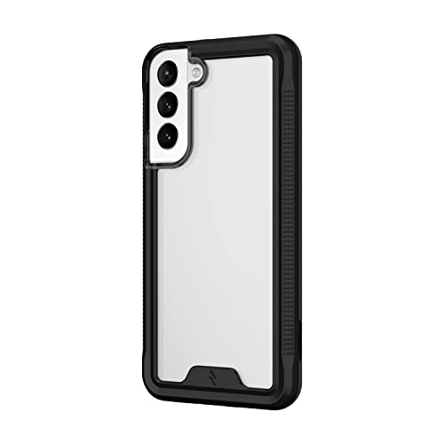 Funda para Galaxy S22 Plus de grado militar con protector de pantalla de vidrio templado, color negro