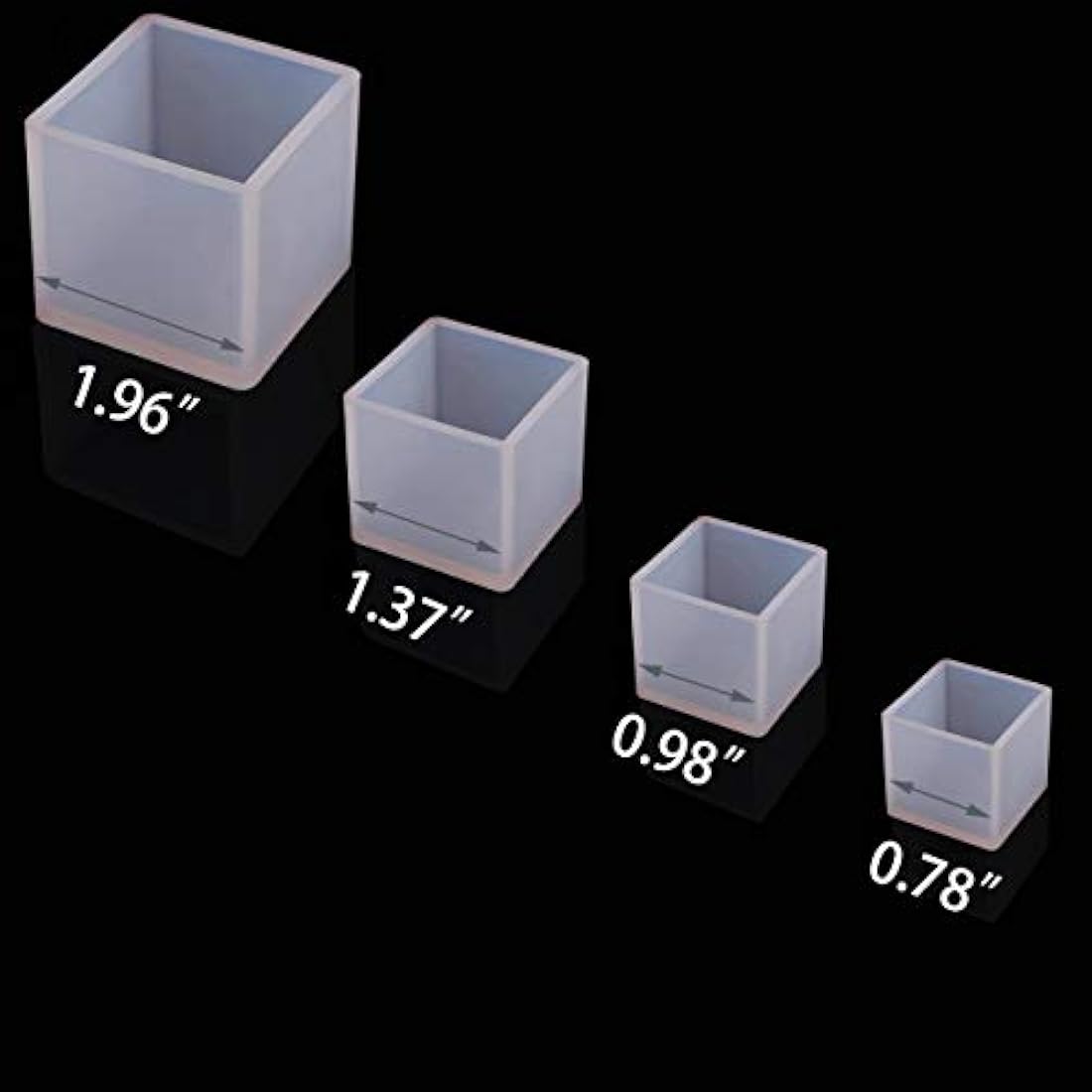 4 moldes cuadrados de resina -de silicona hacer recuerdos y hacer velas