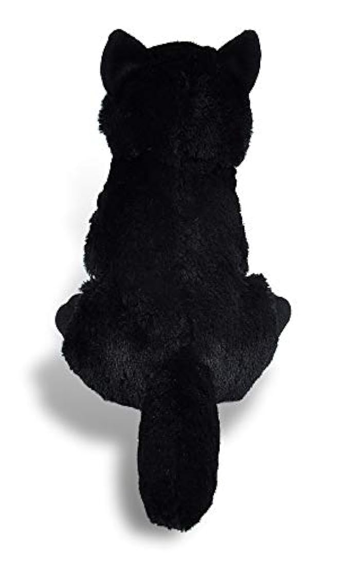 Peluche de lobo (peluche, 12.0 in), color negro.