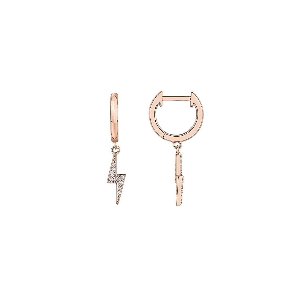 Aretes colgantes de plata chapados en oro para mujer